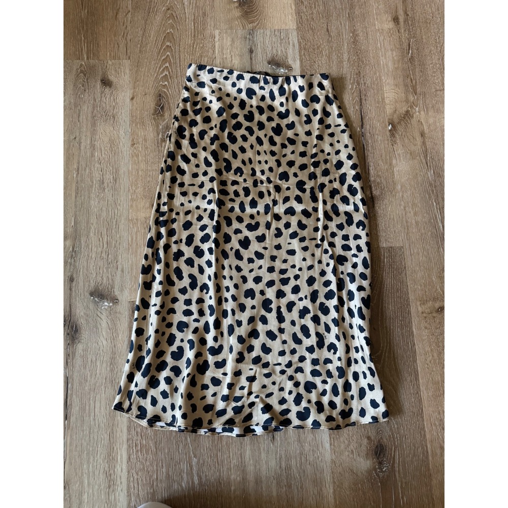 Realisation Par The Naomi Leopard‎ Print Silk Midi Slip Skirt Size XS